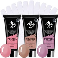 3x MOLLYLAC Nail Builder Akrylový gél 30 ml SET Výber farieb