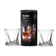 KRYŠTÁLOVÉ POHÁRE NA WHISKY BOHEMIA QUADRO 340 ML X 2 TUBA ZA DARČEK