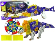 Dinobots 2v1 Dinosaur Dart Gun Fialový Triceratops Shield