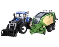 Traktor Bruder 03121 New Holland + lis na hranaté balíky 02033 Krone