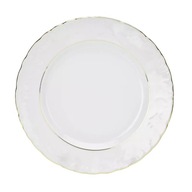 ĆMIELÓW Rokokový jedálenský tanier, zlatý prúžok, 25 cm