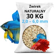 Akvarijný štrk 2,0-6,0 mm prírodný akvarijný štrk s CERTIFIKÁTOM 30 KG