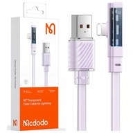 MCDODO ANGLE USB LIGHTNING PLOCHÝ KÁBEL 36W PRE IPHONE 13 14 FIALOVÝ 2M