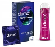 DUREX Performa 12ks benzokaín + čerešňový intímny gél 50 ml