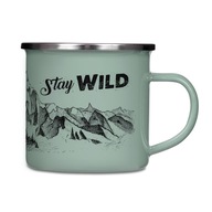 Smaltovaný hrnček - Stay Wild - SIVOZELENÝ