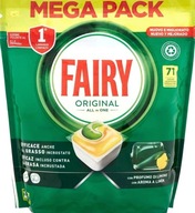 FAIRY Original Allin1 Lemon kapsule do umývačky riadu 70 ks + 1 ZADARMO!