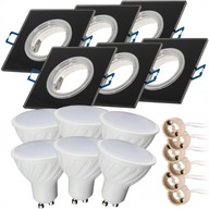 SET 6x GU10 LED 5W halogénové SKLO Štvorcové SVIETIDLÁ