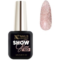 Nails Company Ružový hybridný lak na nechty s časticami NC Show Glow č.103 6 ml