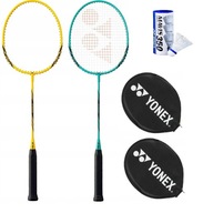 Sada 2 bedmintonových rakiet Yonex B-4000 Mint a Corn + 3 raketoplánov Yonex