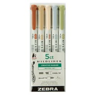 Zvýrazňovače Set Neutral Zebra Mildliner 5 farieb