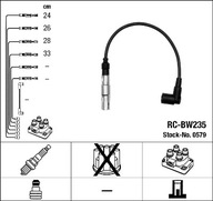 RC-BW235/NGK KÁBLE VÝŠKA ZDRIEMNUTIE. BMW 1,6/1,8