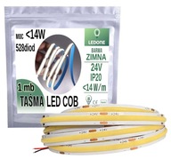 COB LED pás 24V 528 diód 14W na 1m STUDENÁ linka