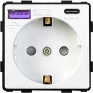 230V biela FastCharge USB AC RTX SH vsuvná zásuvka