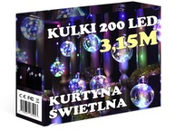 SVETELNÉ ZÁCLONY GULE 200 MIKRO LED SVETLÁ VIANOČNÉHO STROMČEKA OZDOBNÉ OZDOBKY