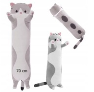 DLHÉ MAČIATKO CAT GREY MASKOT VANKÚŠ 70 cm XL