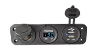 ZAPAĽOVACIA ZÁSUVKA 12V USB 2.1A VOLTMETER