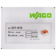 WAGO 221-612 RÝCHLOSPOJKA KÁBLOVÝ KÁBEL 2-BAL. 2x 0,5-6mm2 50ks