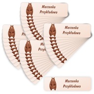 40x Nálepky na meno, priezvisko, školské potreby, medvedík