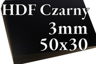 10x HDF čierna - 3 mm - 50x30cm - na rezanie lasera