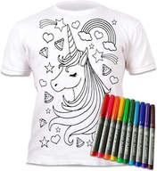 Tričko UNICORN Painting + 10 umývateľných fixiek 7-8 lst