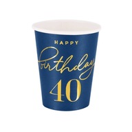 HRNČEKY HAPPY BIRTHDAY 40 NAVY BLUE 220ML 6KS.