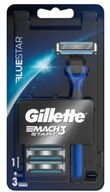 Rukoväť holiaceho strojčeka Gillette Mach3 Start Blue Star + 3 kazety