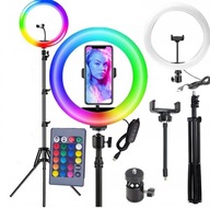 PRSTEŇOVÁ LAMPA 60W LED SELFIE + STATÍV 210cm