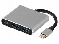 Adaptérový kábel Tracer A-1 3v1, USB-C, HDMI 4K, USB