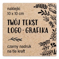 Ekologické nálepky Kraft na kotúči Vlastná tlač x100 loga s QR kódom s nápisom