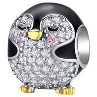 CHARMS PENGUIN korálky strieborné pr 925 zirkóny okrúhle korálky strieborné