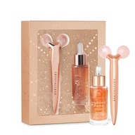 CRYSTALLOVE Rose quartz 3D lift & sculpt set - liftingový masér a sérum