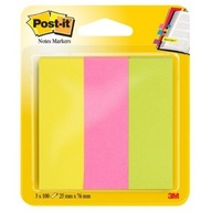 Samolepiace popisovače POST-IT 26x76mm 671/3 neónové