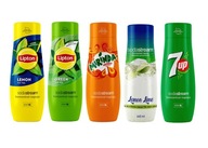 5x Sodastream Lipton Lemon Ice Sirup, Lipton Green, Mirinda, Pepsi, 7up