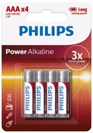 Alkalické batérie Philips Power Alkaline x4 AAA