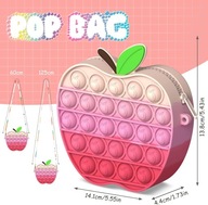 POP IT BAG, SENSORY PEŇAŽENKA TAŠKA, APPLE