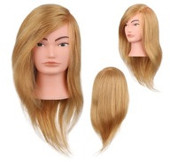 Nácvik kaderníctva hlavy Hlava PRÍRODNÉ ĽUDSKÉ VLASY BLOND 100% 50CM