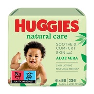 HUGGIES Natural Care vlhčené obrúsky 6x56 ks