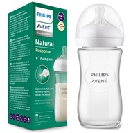 SKLENENÁ FĽAŠA AVENT cumlík NATURAL 240 ML SKLEN