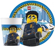 NARODENINOVÁ SADA hrnčeky TANIERE LEGO CITY LEGO BRICKS BIRTHDAY 16 ks