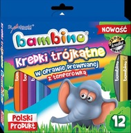 Bambino trojhranné jumbo pastelky, 12 farieb