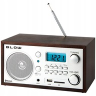 BLOW FM RÁDIO ANALOGOVÉ PRENOSNÉ KUCHYŇSKÉ RETRO LCD HODINY BUDÍK USB SD