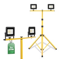 HALOGÉN LED reflektor 2x 20W PRACOVNÁ lampa PRENOSNÝ STAVEBNÝ STOJAN