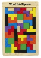 Drevené puzzle Tetris bloky skladačky 40 dielikov.
