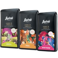 Segafredo Single Origin zrnková káva PERU BRAZIL VIETNAM 3x1kg