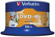 DVD-R, rýchlosť 7GB, 16x 50ks na tlač