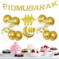 2023 Eid Letter Gold Balloons Moon Star Letters Hom