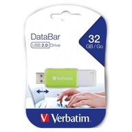 USB flash disk Verbatim, USB 2.0, 32 GB, DataBar, zelený, 49454, na archív