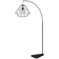 Stojacia lampa DIAMOND čierna drôtená, geometrický oblúk, moderný 1P