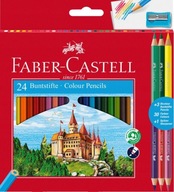 FABER CASTELL Zámek pastelky 24 farieb + 3