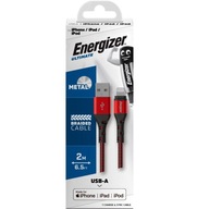 Prepojovací kábel Energizer Ultimate USB-A na Lightning MFi 2m červený